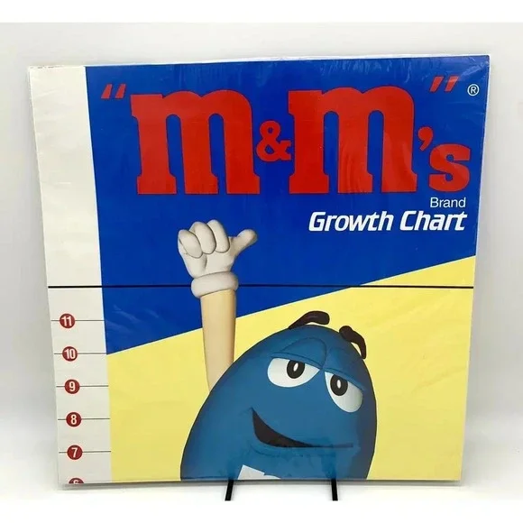 New Vtg M & M'S Mars Candy Characters Wall Growth Chart Five Feet Tall Poster - Picture 2 of 5